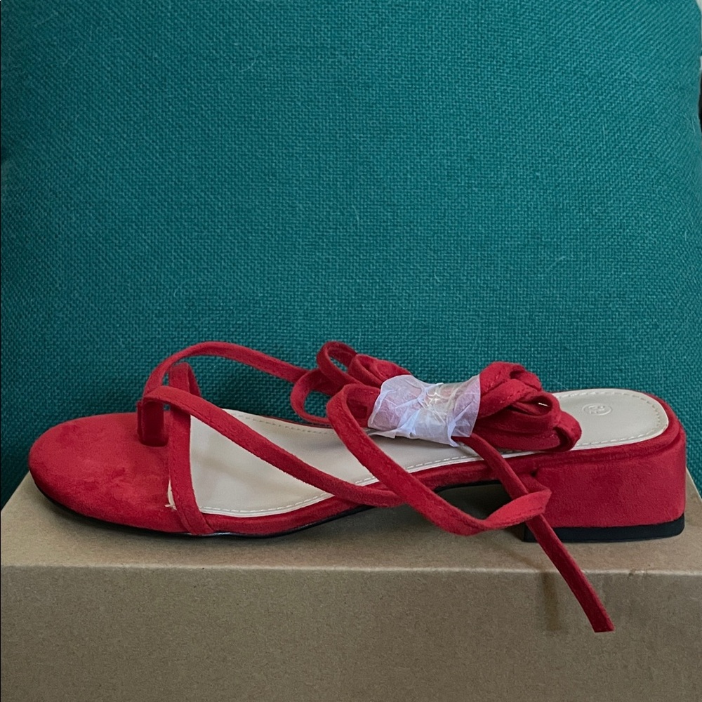 Elegant Red Strappy Women's Sandals